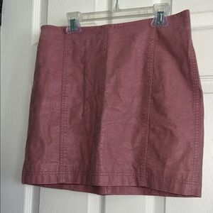 Free People Faux Leather Mini Skirt in Dusty Rose